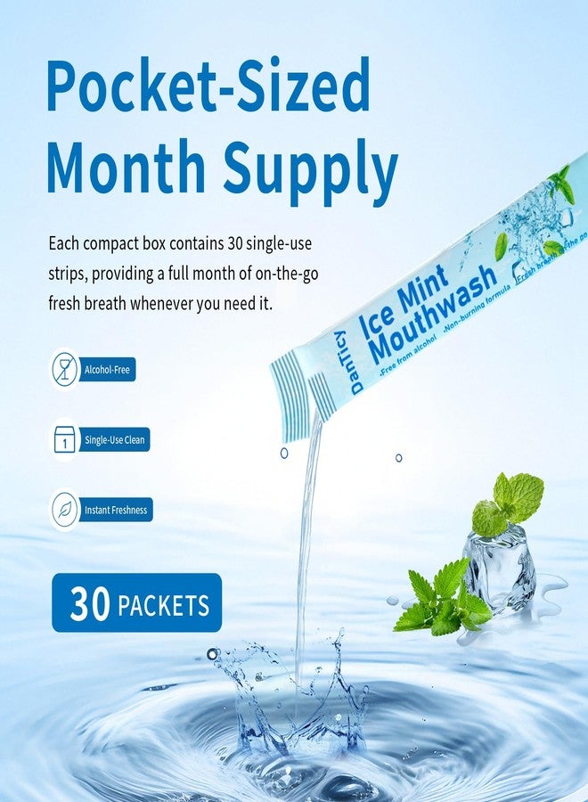 DanTicy Mouthwash Travel Size, Alcohol-Free Mouthwash, Portable, Fresh Breath, Mini Packets, 30 Count, Ice Mint - Image 2